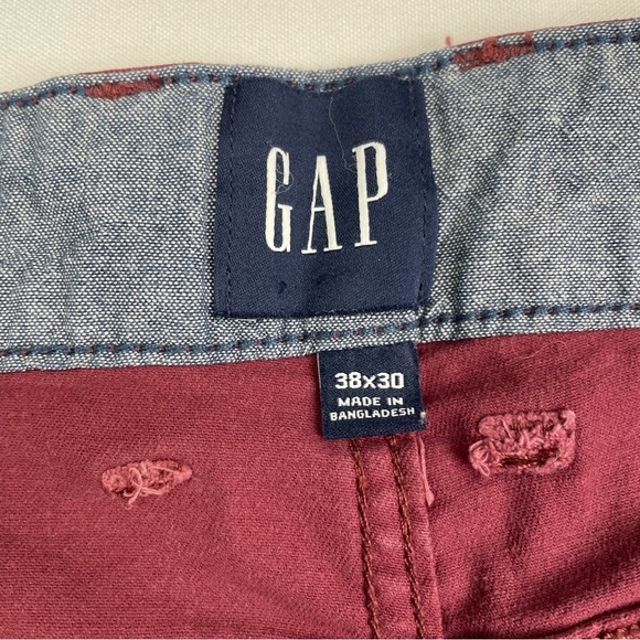 Gap pants mens 38x28” maroon red chino canvas pants - Picture 5 of 8